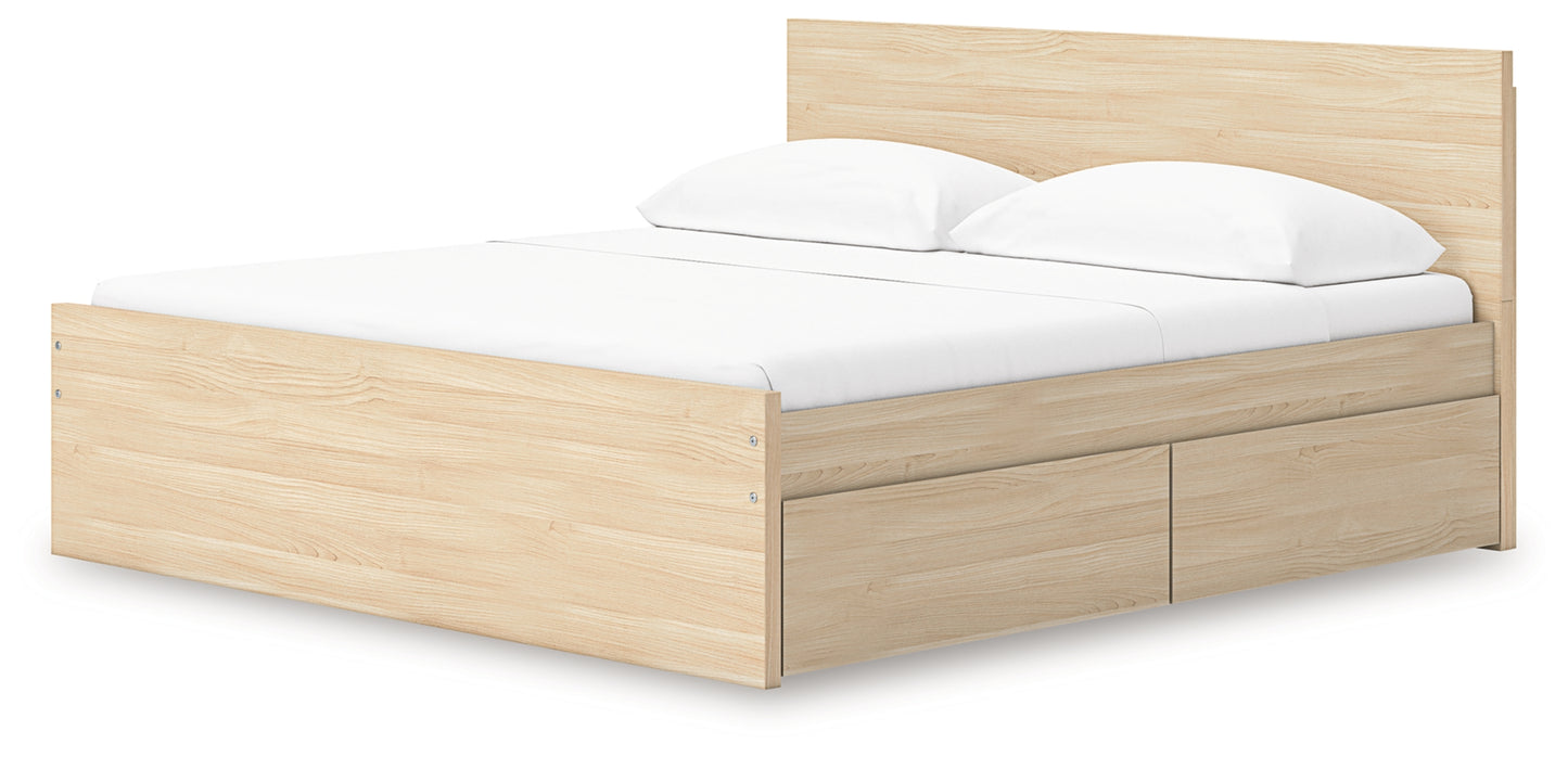 Onita King Panel Platform Bed with 2 Side Storage