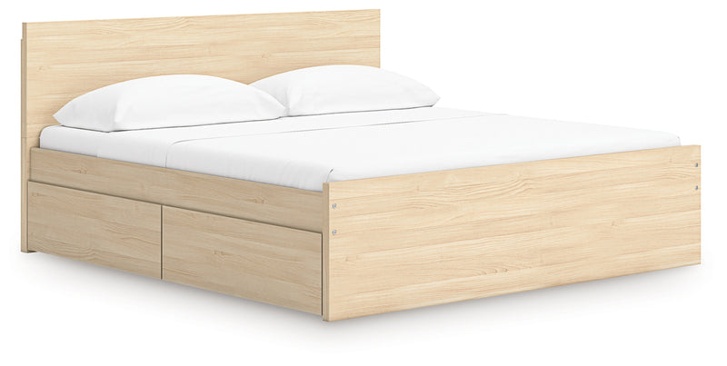 Onita King Panel Platform Bed with 2 Side Storage