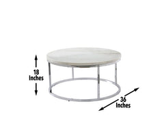 Mesa de cóctel redonda con tapa de mármol blanco Echo 