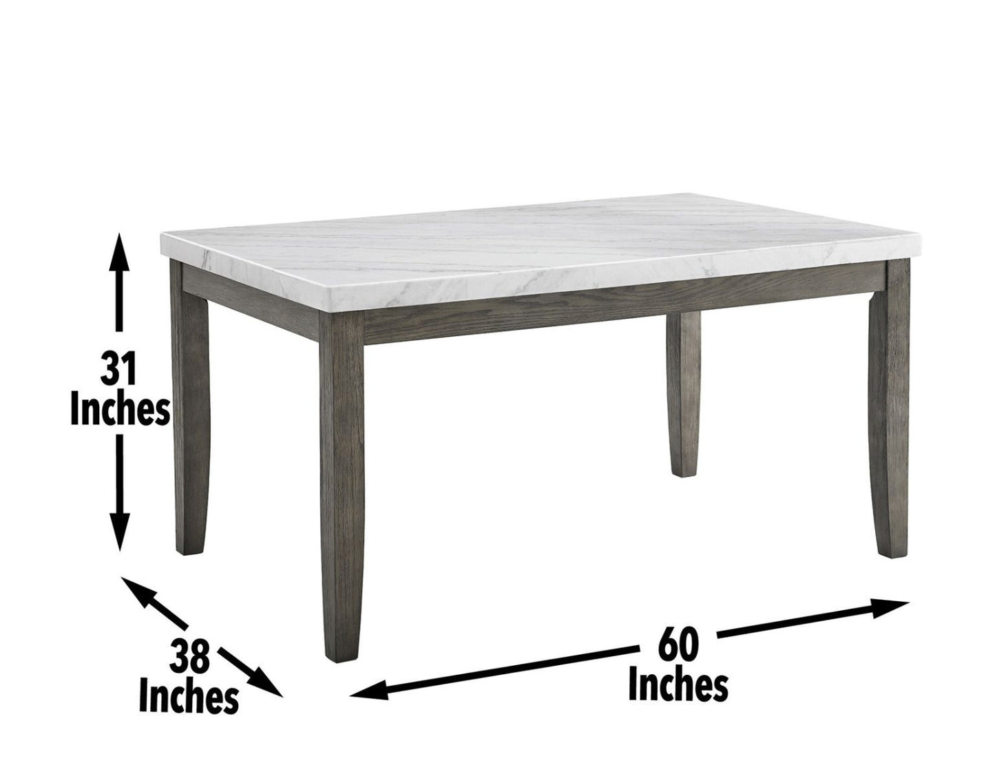 Emily White Marble Dining Table