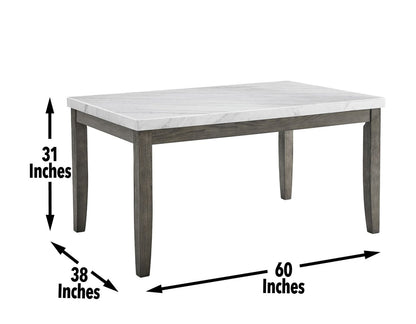 Emily White Marble Dining Table