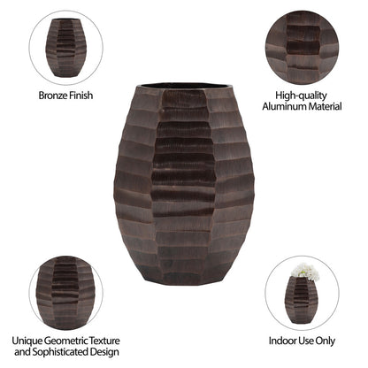 Metal, 14" Friston Large Bronze Vase