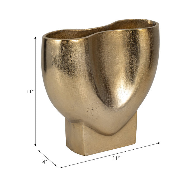 Abyss Arrow Shaped Metal Vase, Gold
