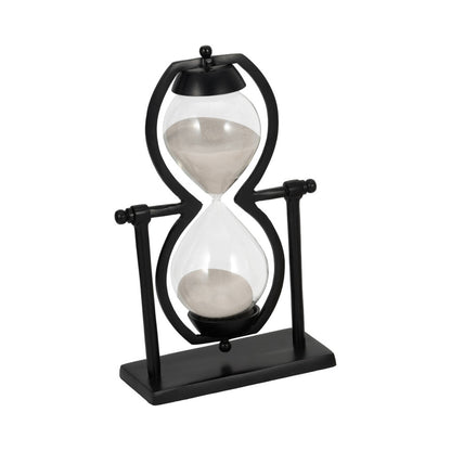Reloj de arena de metal negro de 11" de alto