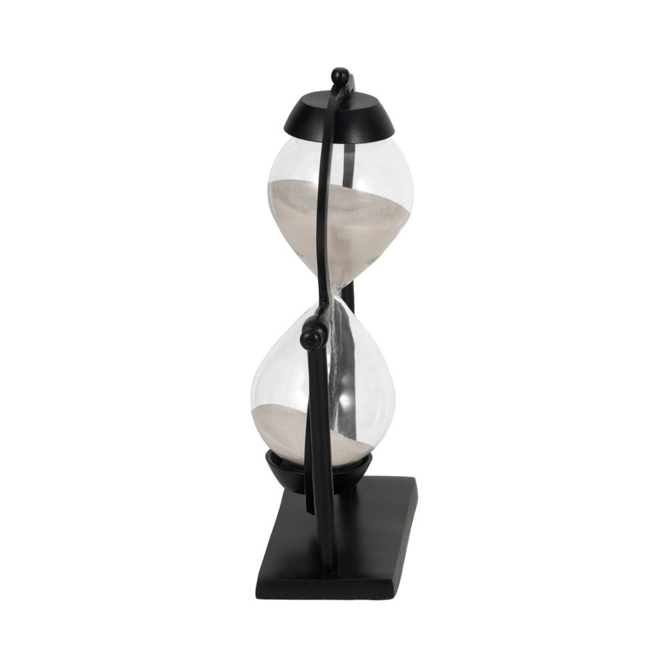 Reloj de arena de metal negro de 11" de alto