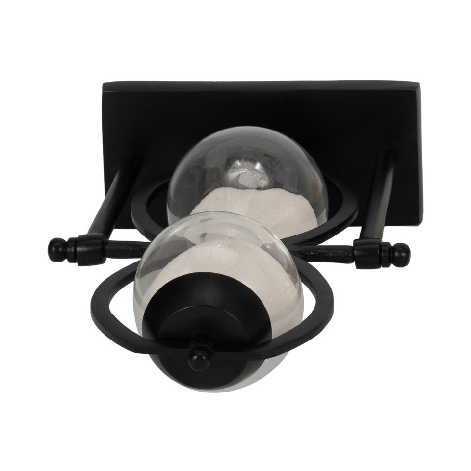 Reloj de arena de metal negro de 11" de alto