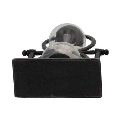 Reloj de arena de metal negro de 11" de alto