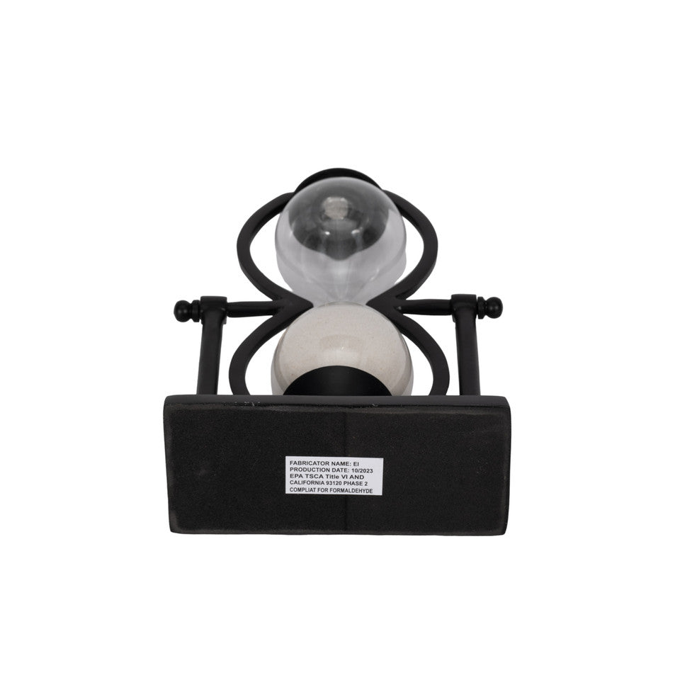Reloj de arena de metal negro de 11" de alto