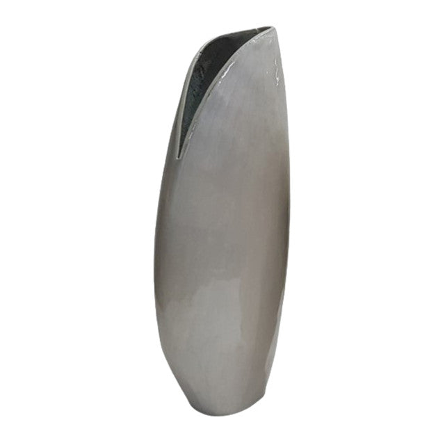 16" Cohen Ivory Shell Shaped Metal Vase