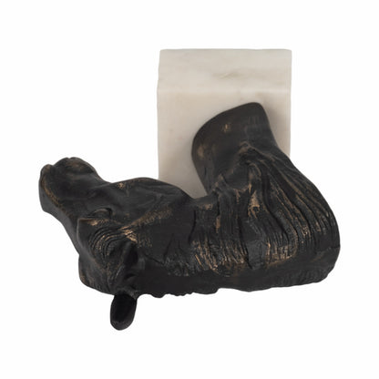 Lámpara de mesa de mármol Odina de 27 pulgadas, color negro y blanco