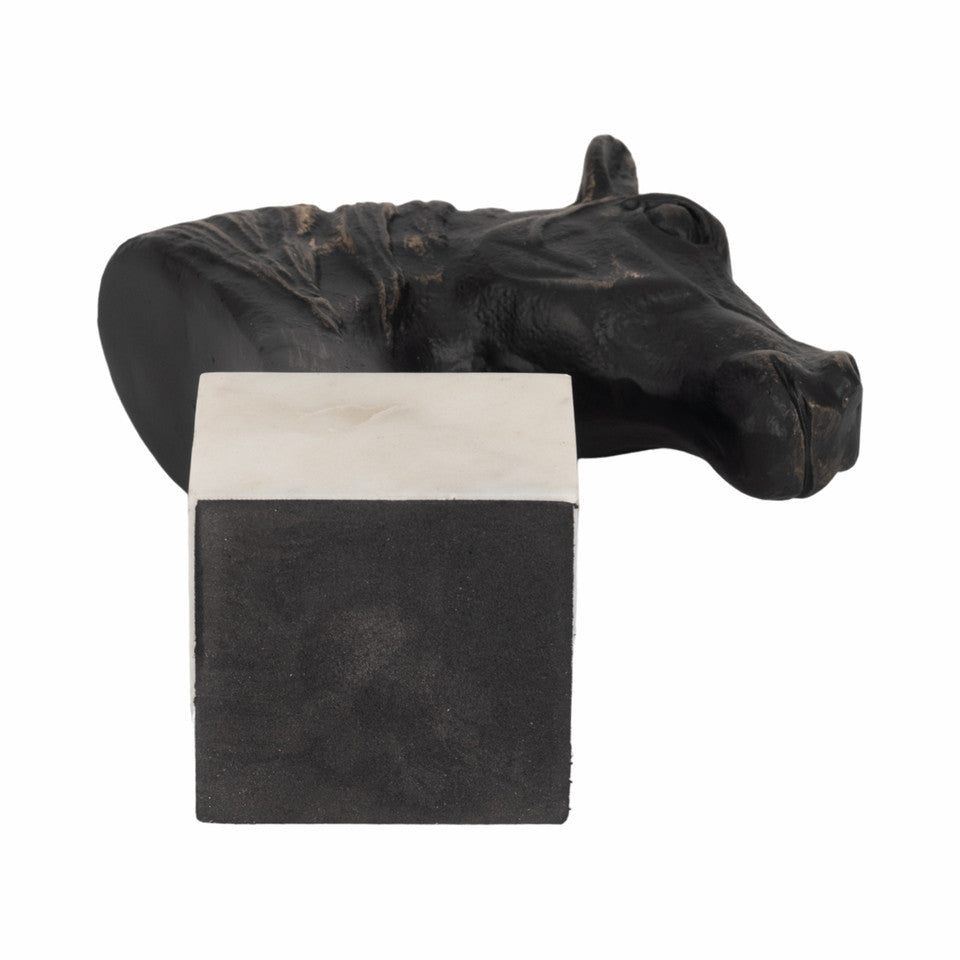 Lámpara de mesa de mármol Odina de 27 pulgadas, color negro y blanco