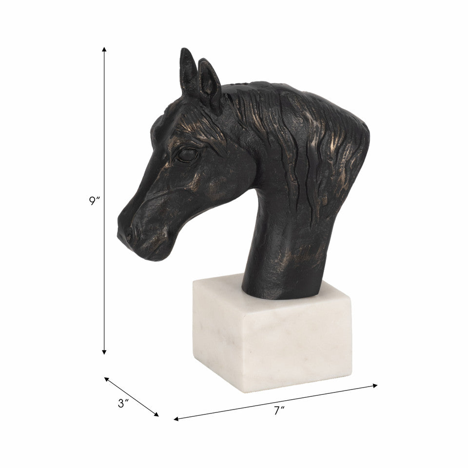 Lámpara de mesa de mármol Odina de 27 pulgadas, color negro y blanco