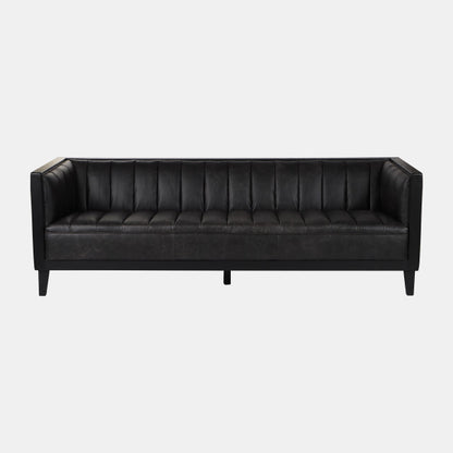 89" Eclipse Leather Sofa, Black