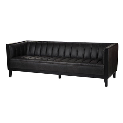 89" Eclipse Leather Sofa, Black