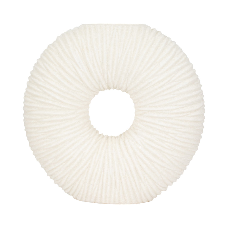 Jarrón de resina de cuarzo Nataly, blanco