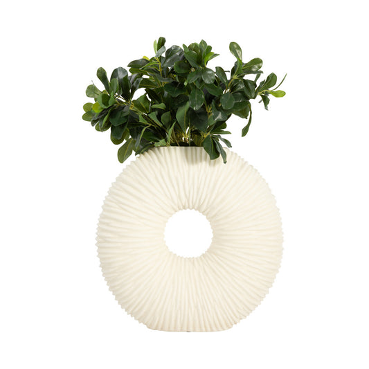 Nataly Quartz Resin Vase, White