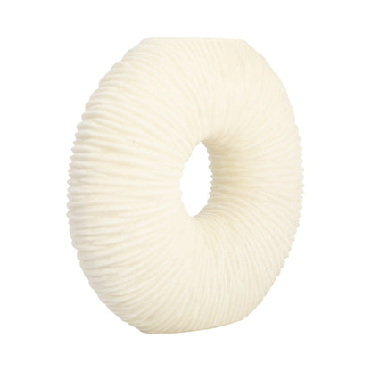 Jarrón de resina de cuarzo Nataly, blanco