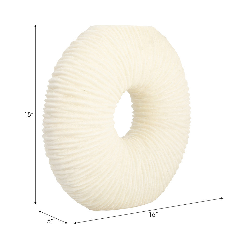 Jarrón de resina de cuarzo Nataly, blanco