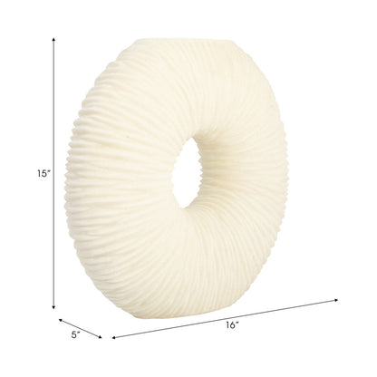 Jarrón de resina de cuarzo Nataly, blanco