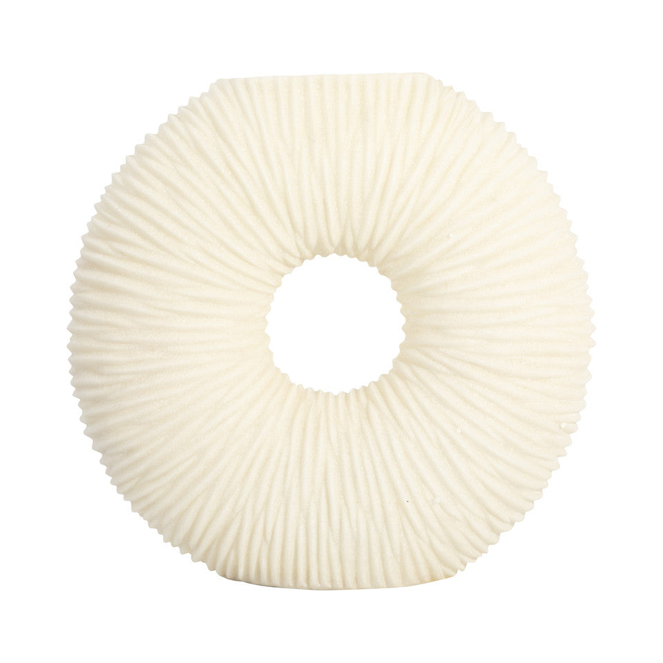 Jarrón de resina de cuarzo Nataly, blanco