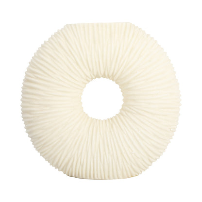 Jarrón de resina de cuarzo Nataly, blanco