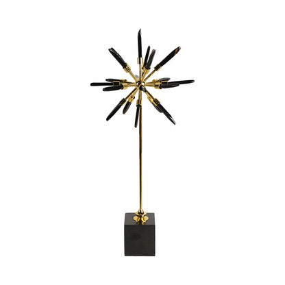 Darra Large Black Stone Starburst Statuary 21" (In)
