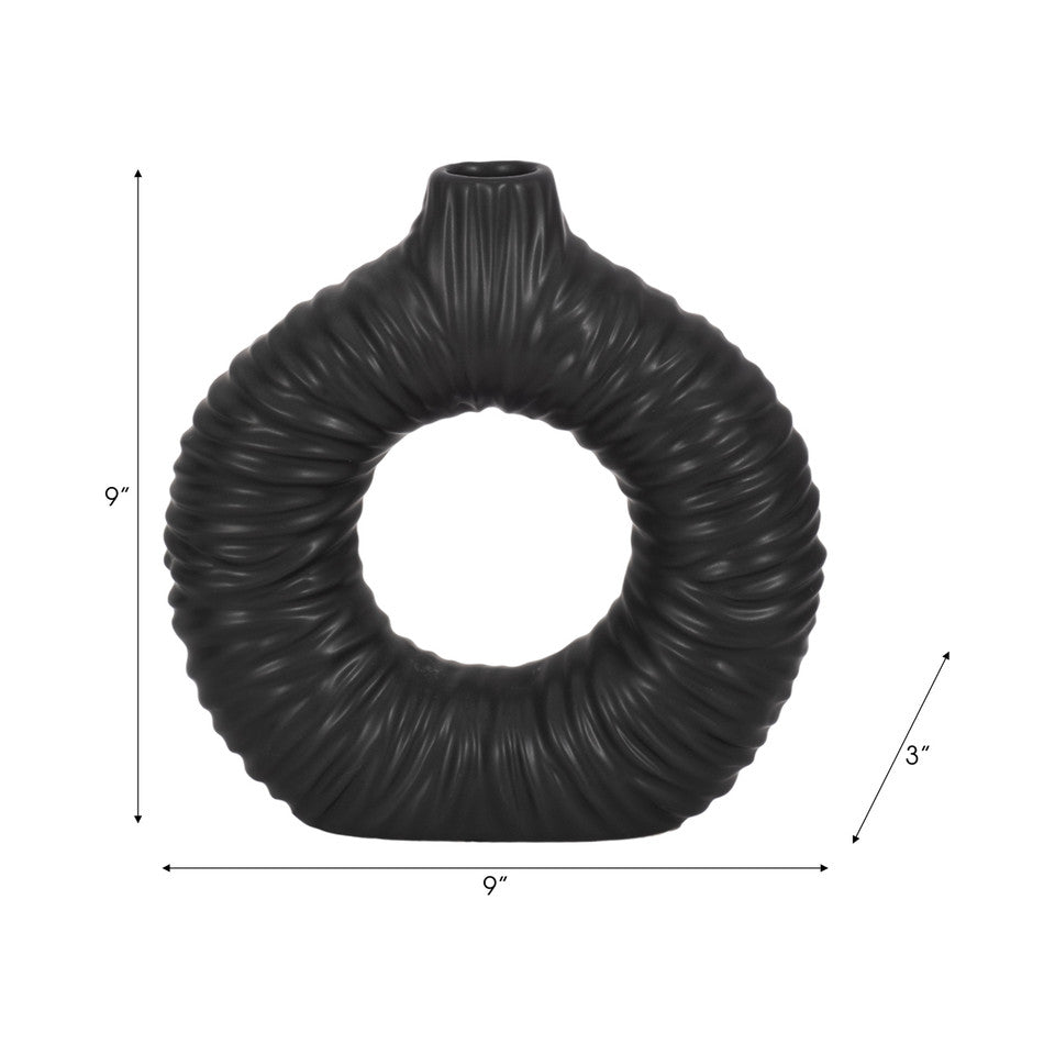 9" Embry Small Black Vase