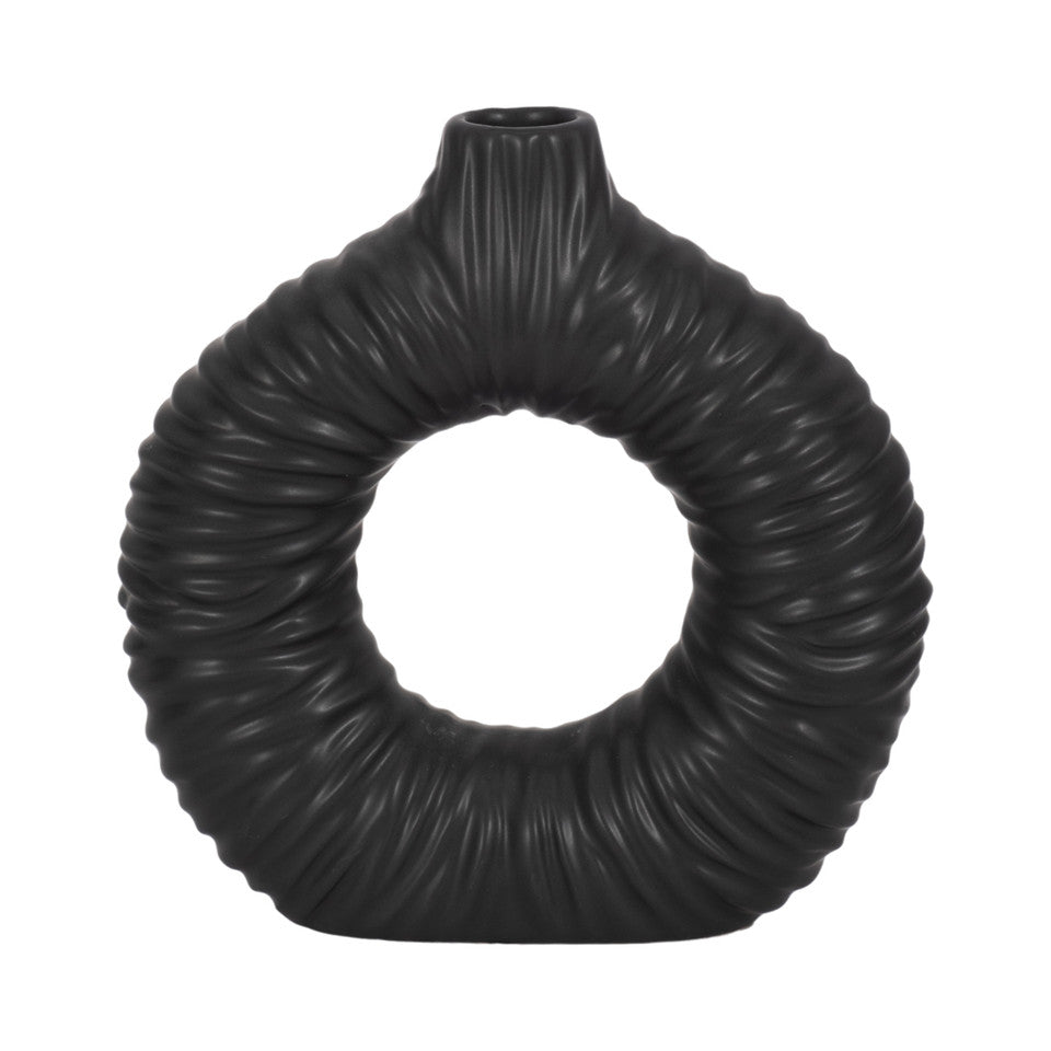 Embry Small Black Vase - 9"
