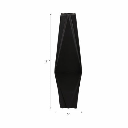 21" Bonney Small Black Cer Vase