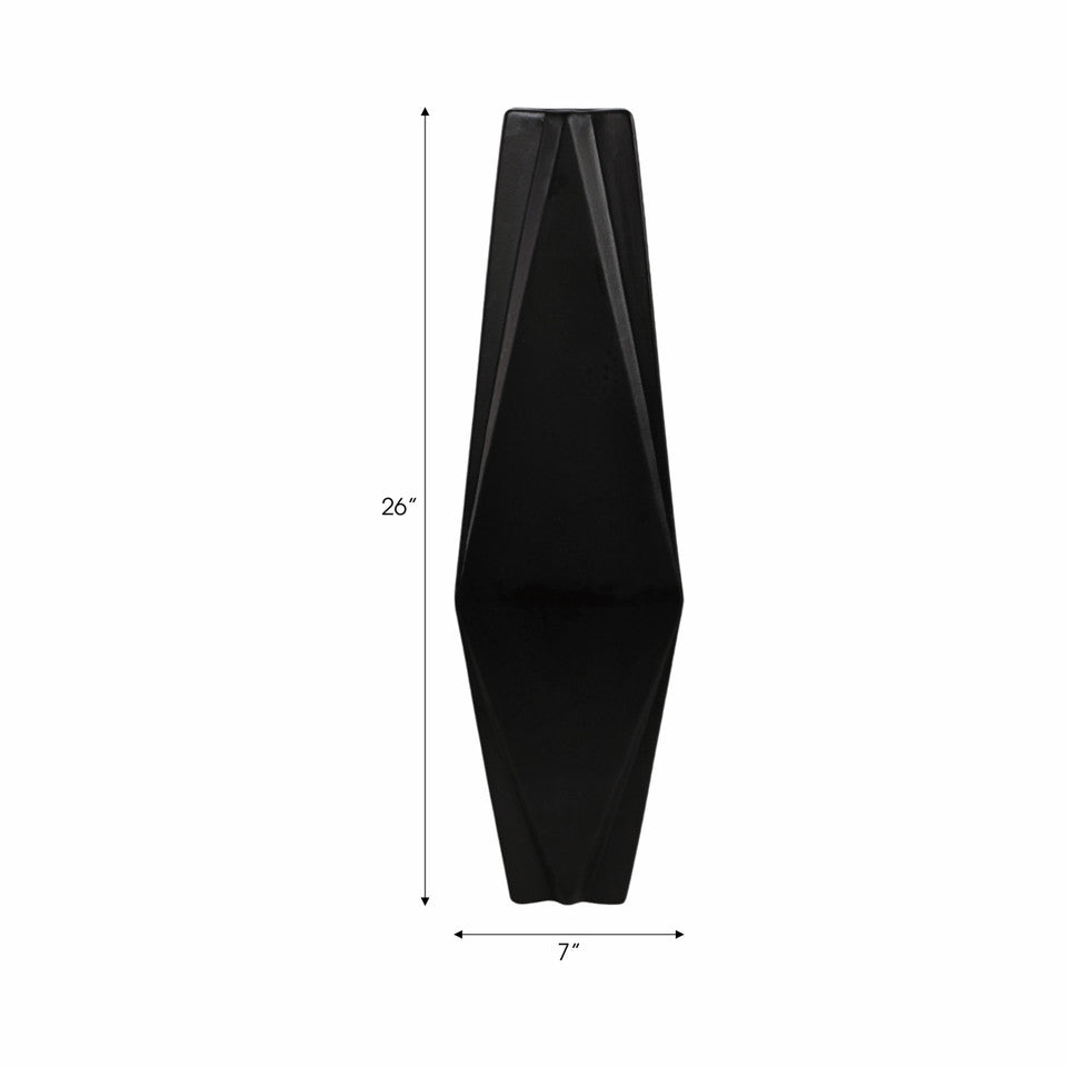 26" Bonney Medium Black Cer Vase
