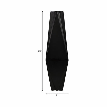 26" Bonney Medium Black Cer Vase