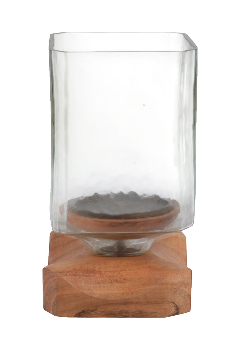Greercliff Brown Hurricane Candle 9" (in)