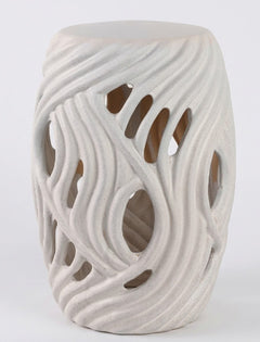 Chloemoor White Garden Stool 19"