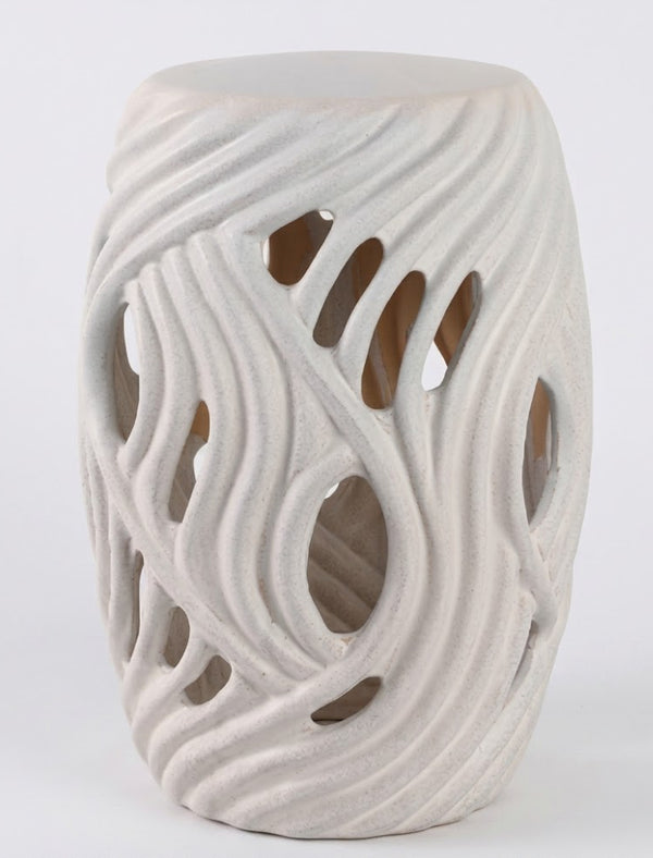 Chloemoor White Garden Stool 19