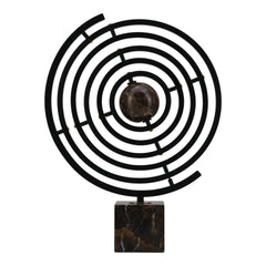 Lámpara de mesa de mármol Odina de 27 pulgadas, color negro y blanco