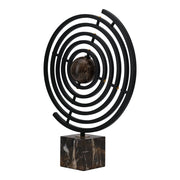 Lámpara de mesa de mármol Odina de 27 pulgadas, color negro y blanco
