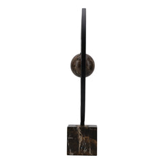 Lámpara de mesa de mármol Odina de 27 pulgadas, color negro y blanco