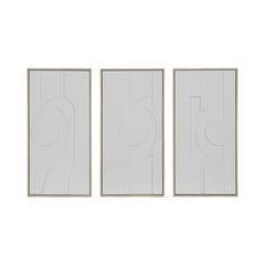 Bronsonshaw Set of 3 White Art 24"in