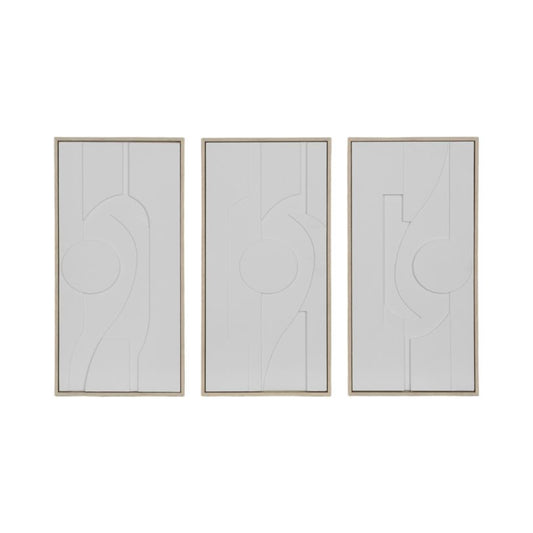 Bronsonshaw Set of 3 White Art 24"in