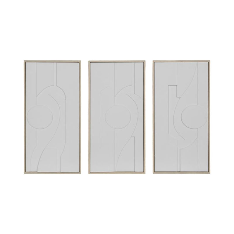 Bronsonshaw Set of 3 White Art 24"in
