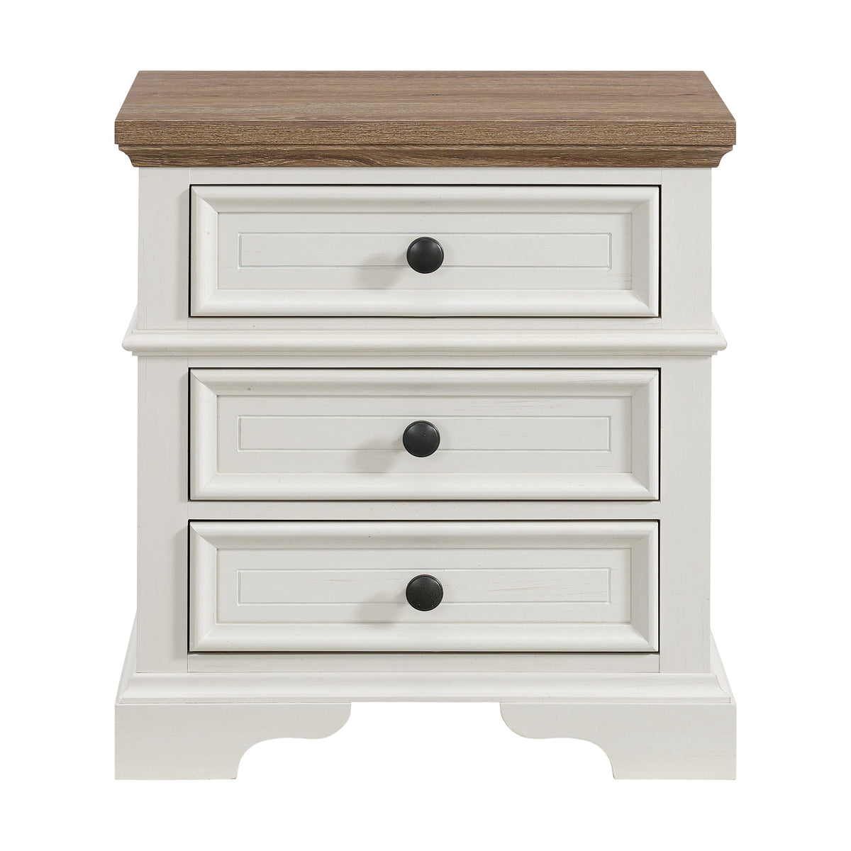 Eastwood Youth 3-Drawer Nightstand In Brown And Off-White