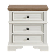 Eastwood Youth 3-Drawer Nightstand in Brown and Off-White