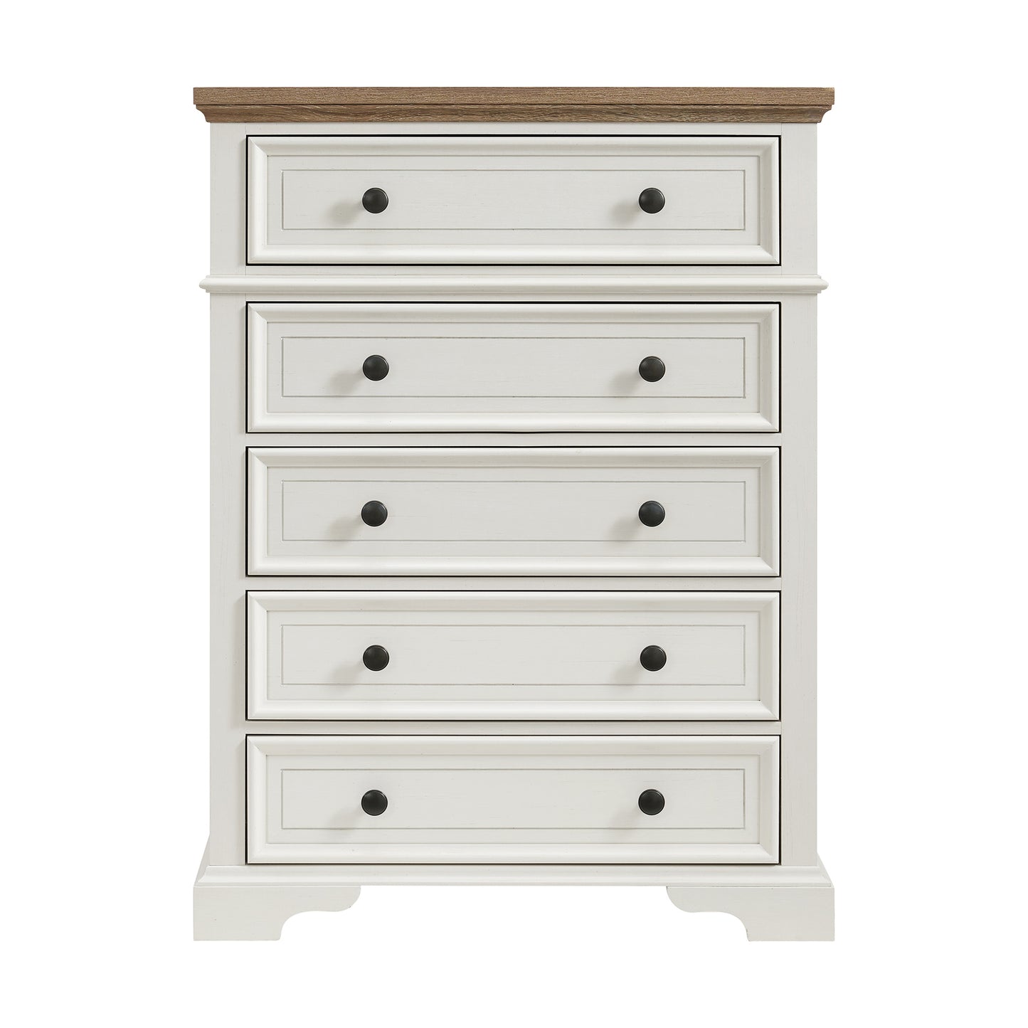 Eastwood Youth 5-Drawer Chest in Brown and Off-White