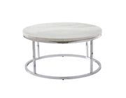 Mesa de cóctel redonda con tapa de mármol blanco Echo 