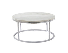 Mesa de cóctel redonda con tapa de mármol blanco Echo 