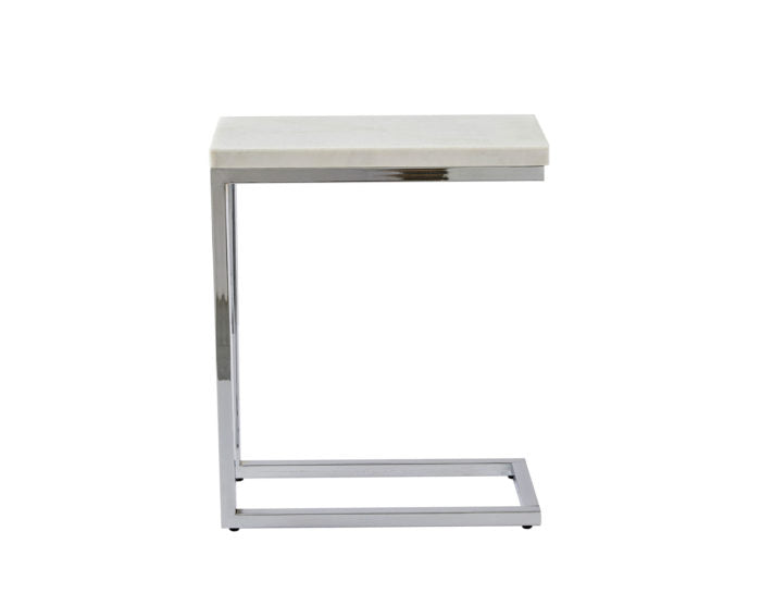 Mesa auxiliar con tapa de mármol blanco Echo 