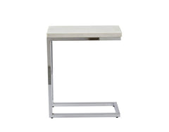 Echo White Marble Top Chairside End Table