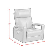 Eco P1 Recliner with Glider and Swivel in Del Mar Grey