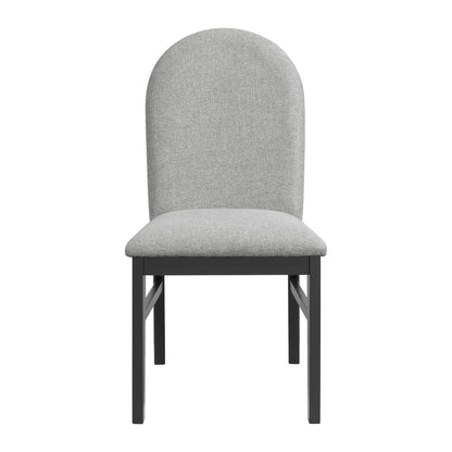 Edison Dining Side Chair with Light Grey Fabric in Black (2 Per Carton)