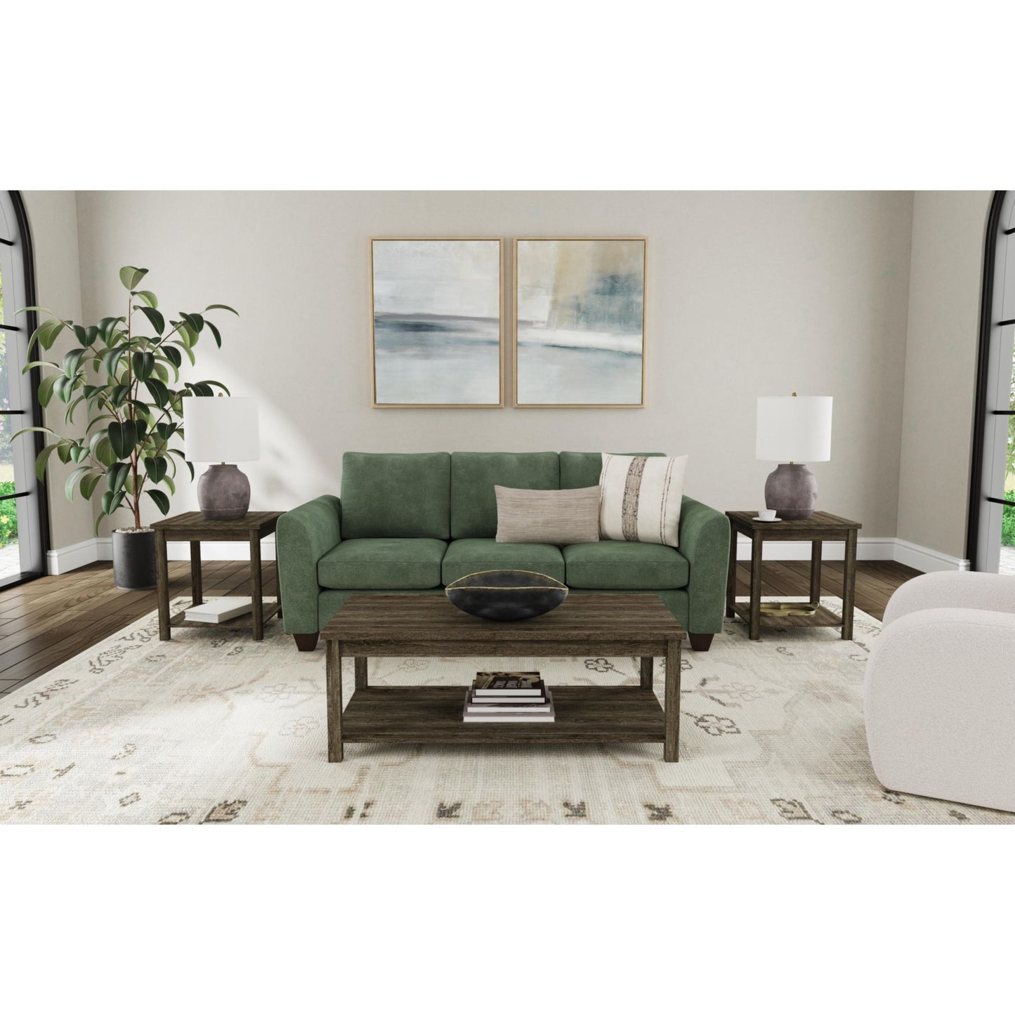 Eleanor Three Pack Occasional Set in Mocha Grey